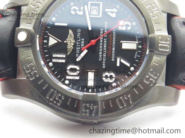 Avenger II Seawolf DLC Best Edition Black Dial On Leather Strap A2836(Free Leather Strap) V2