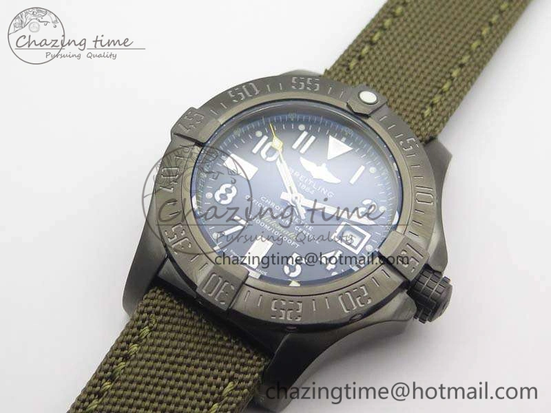 Avenger II Seawolf DLC Best Edition Black Dial On Nylon Strap A2836 (Free Leather Strap) V2