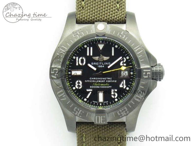 Avenger II Seawolf DLC Best Edition Black Dial On Nylon Strap A2836 (Free Leather Strap) V2