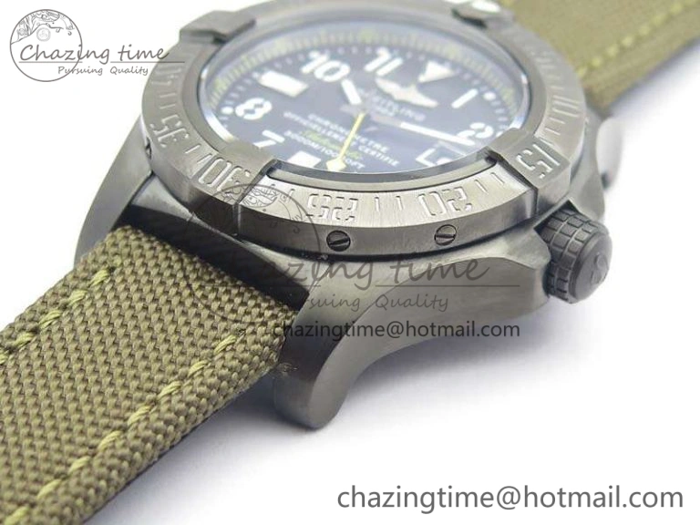 Avenger II Seawolf DLC Best Edition Black Dial On Nylon Strap A2836 (Free Leather Strap) V2