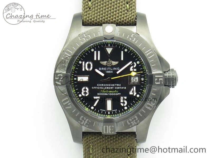Avenger II Seawolf DLC Best Edition Black Dial On Nylon Strap A2836 (Free Leather Strap) V2