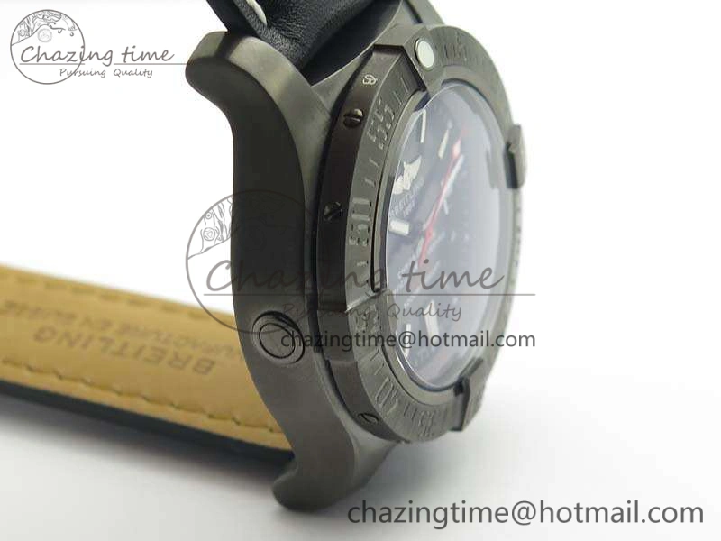Avenger II Seawolf DLC Best Edition Black Stick Dial On Leather Strap A2836 (Free Leather Strap) V2