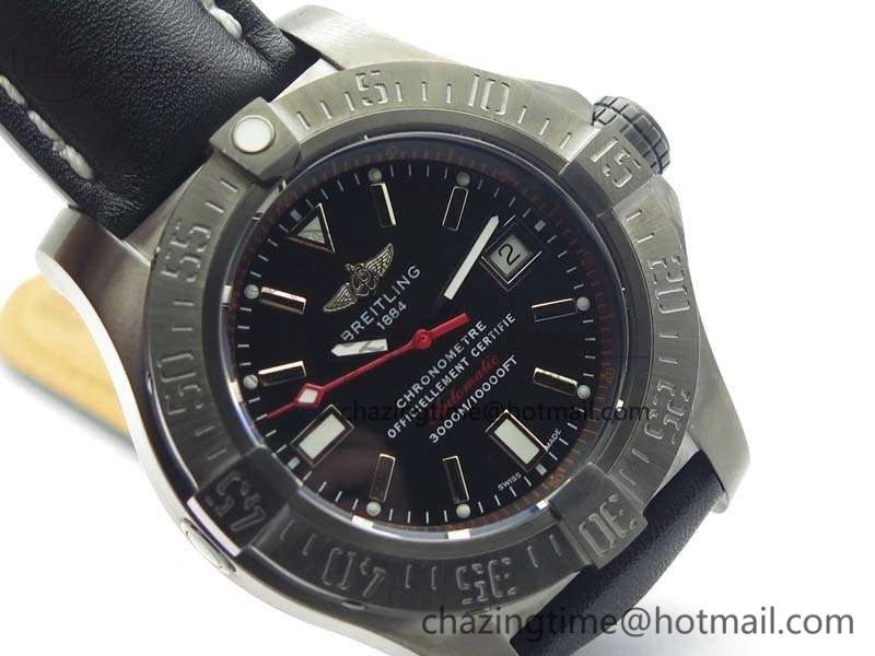 Avenger II Seawolf DLC Best Edition Black Stick Dial On Leather Strap A2836 (Free Leather Strap) V2