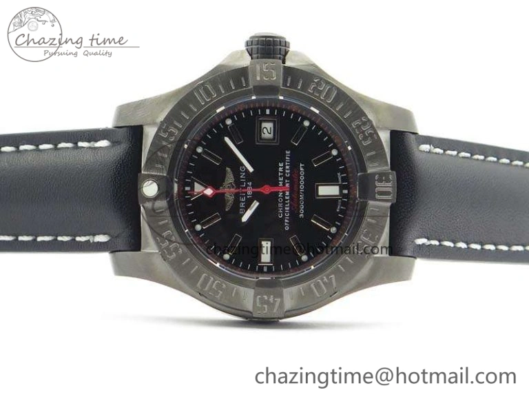Avenger II Seawolf DLC Best Edition Black Stick Dial On Leather Strap A2836 (Free Leather Strap) V2