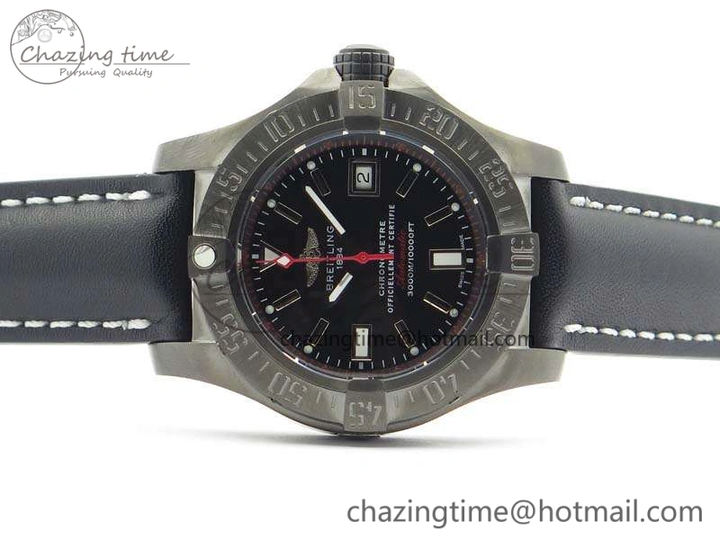 Avenger II Seawolf DLC Best Edition Black Stick Dial On Leather Strap A2836 (Free Leather Strap) V2