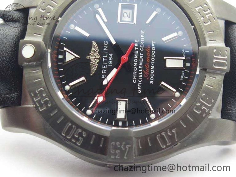 Avenger II Seawolf DLC Best Edition Black Stick Dial On Leather Strap A2836 (Free Leather Strap) V2