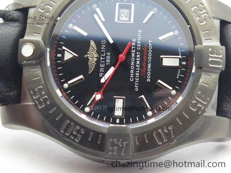 Avenger II Seawolf DLC Best Edition Black Stick Dial On Leather Strap A2836 (Free Leather Strap) V2