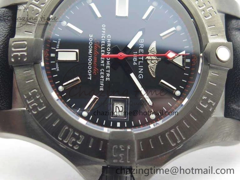 Avenger II Seawolf DLC Best Edition Black Stick Dial On Leather Strap A2836 (Free Leather Strap) V2