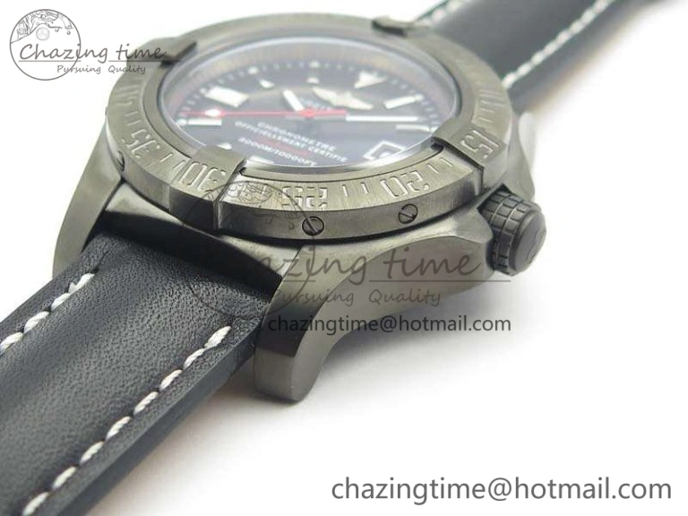 Avenger II Seawolf DLC Best Edition Black Stick Dial On Leather Strap A2836 (Free Leather Strap) V2