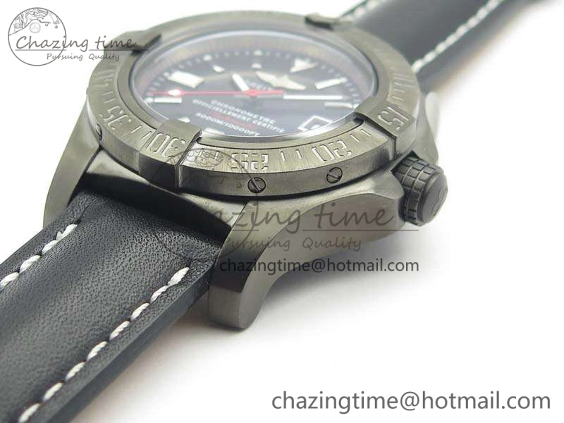 Avenger II Seawolf DLC Best Edition Black Stick Dial On Leather Strap A2836 (Free Leather Strap) V2