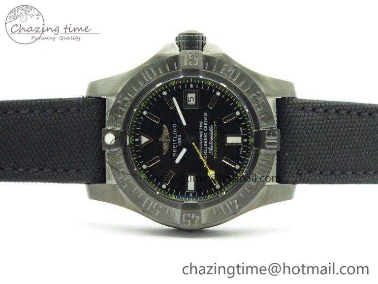 Avenger II Seawolf DLC Best Edition Black Stick Dial On Nylon Strap A2836 (Free Leather Strap) V2