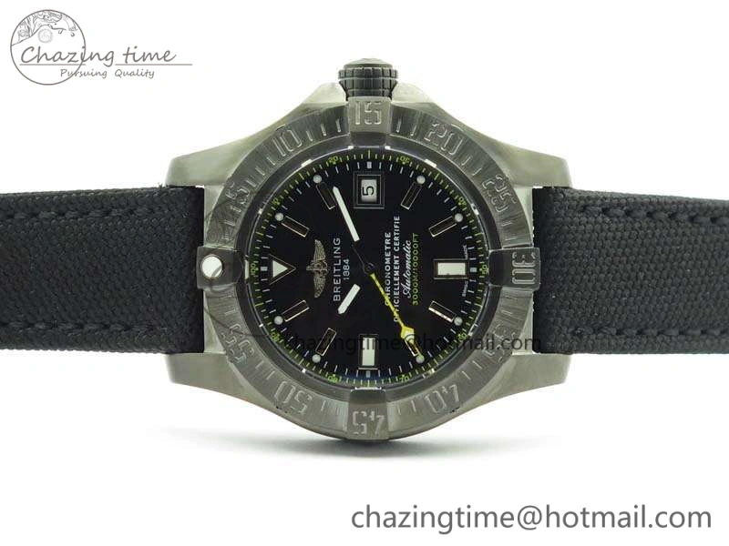 Avenger II Seawolf DLC Best Edition Black Stick Dial On Nylon Strap A2836 (Free Leather Strap) V2