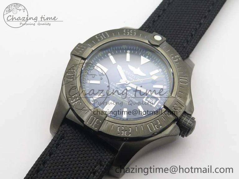 Avenger II Seawolf DLC Best Edition Black Stick Dial On Nylon Strap A2836 (Free Leather Strap) V2