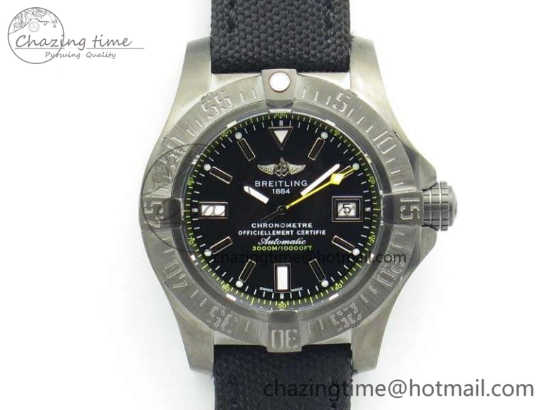 Avenger II Seawolf DLC Best Edition Black Stick Dial On Nylon Strap A2836 (Free Leather Strap) V2