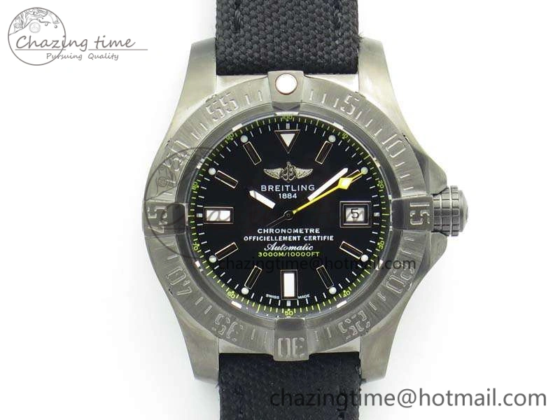 Avenger II Seawolf DLC Best Edition Black Stick Dial On Nylon Strap A2836 (Free Leather Strap) V2