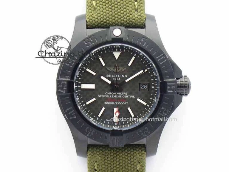 Avenger II Seawolf PVD Black CF Dial On Green Nylon Strap A2836