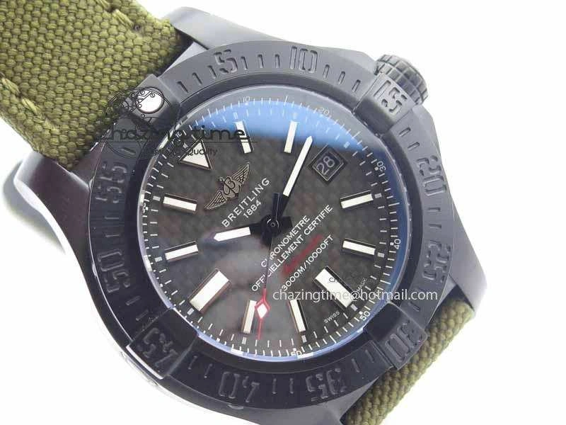 Avenger II Seawolf PVD Black CF Dial On Green Nylon Strap A2836