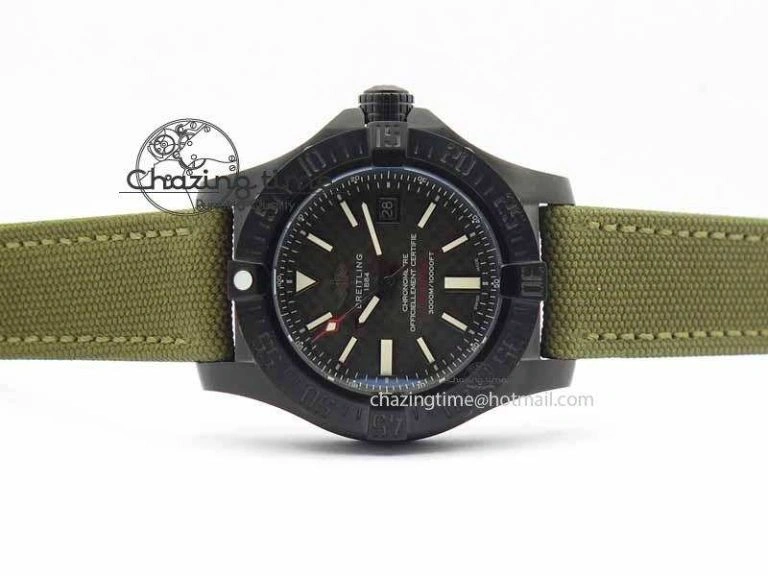 Avenger II Seawolf PVD Black CF Dial On Green Nylon Strap A2836