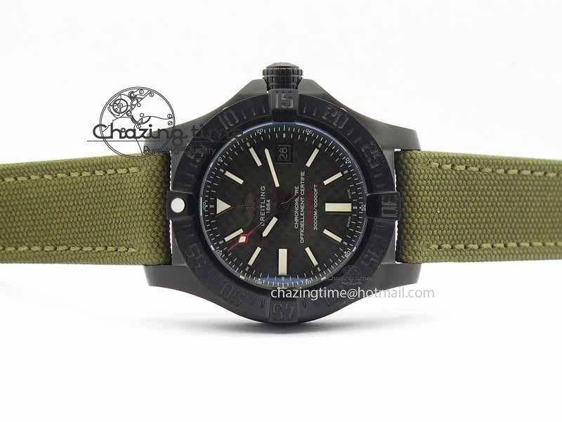 Avenger II Seawolf PVD Black CF Dial On Green Nylon Strap A2836