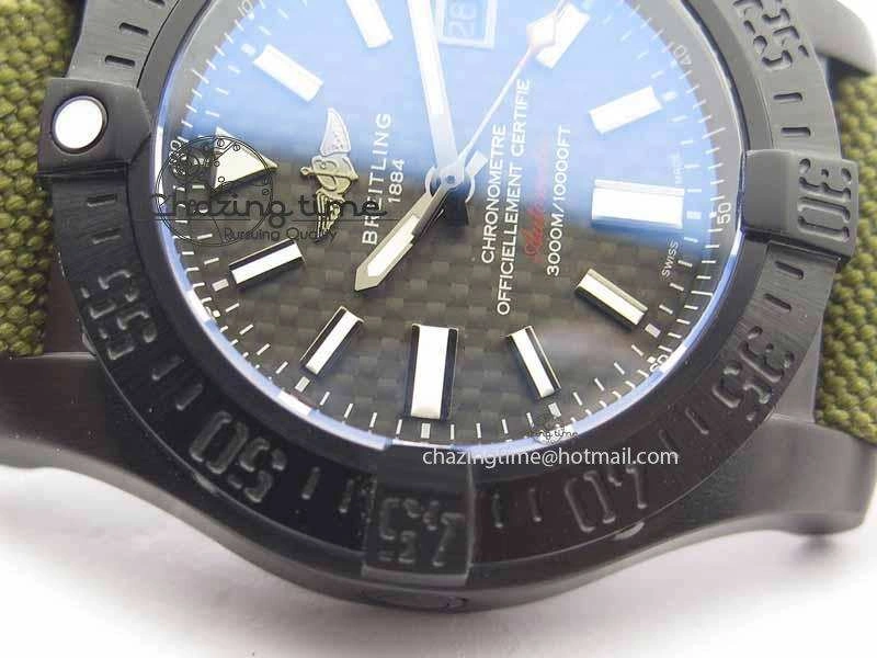 Avenger II Seawolf PVD Black CF Dial On Green Nylon Strap A2836