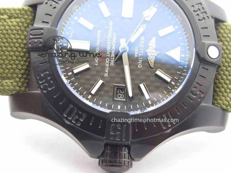 Avenger II Seawolf PVD Black CF Dial On Green Nylon Strap A2836