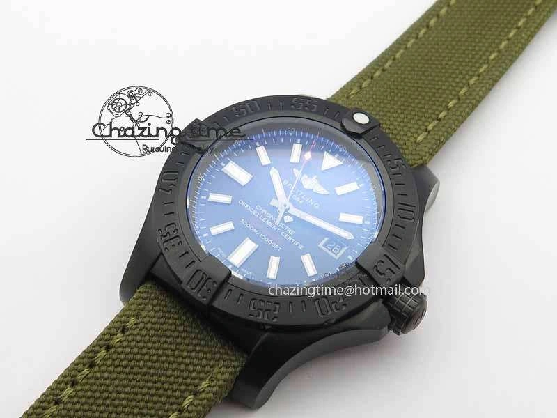 Avenger II Seawolf PVD Black CF Dial On Green Nylon Strap A2836