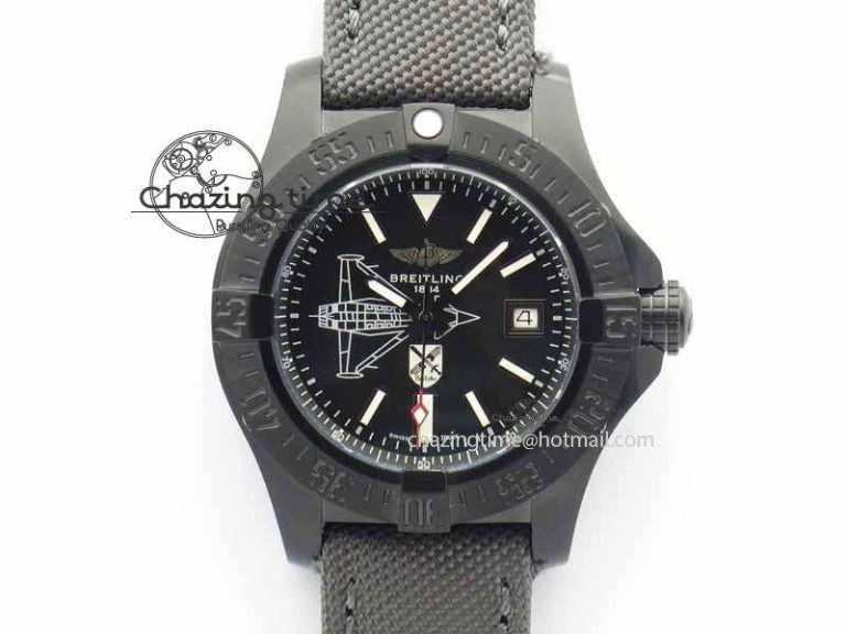 Avenger II Seawolf PVD Black Dial On Gray Nylon Strap A2836
