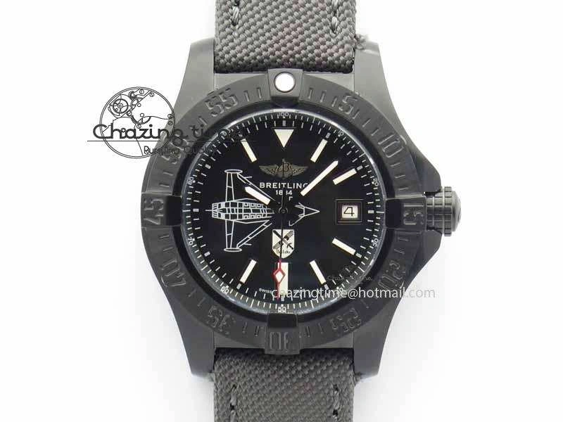 Avenger II Seawolf PVD Black Dial On Gray Nylon Strap A2836