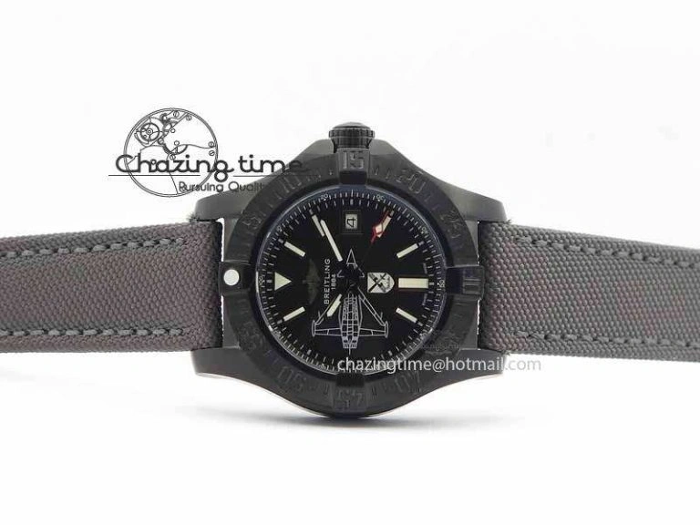 Avenger II Seawolf PVD Black Dial On Gray Nylon Strap A2836