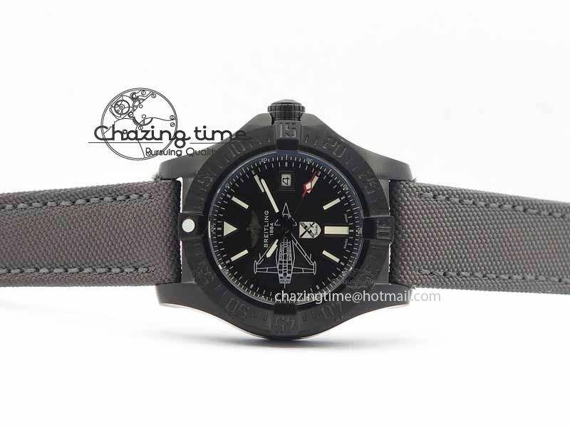 Avenger II Seawolf PVD Black Dial On Gray Nylon Strap A2836