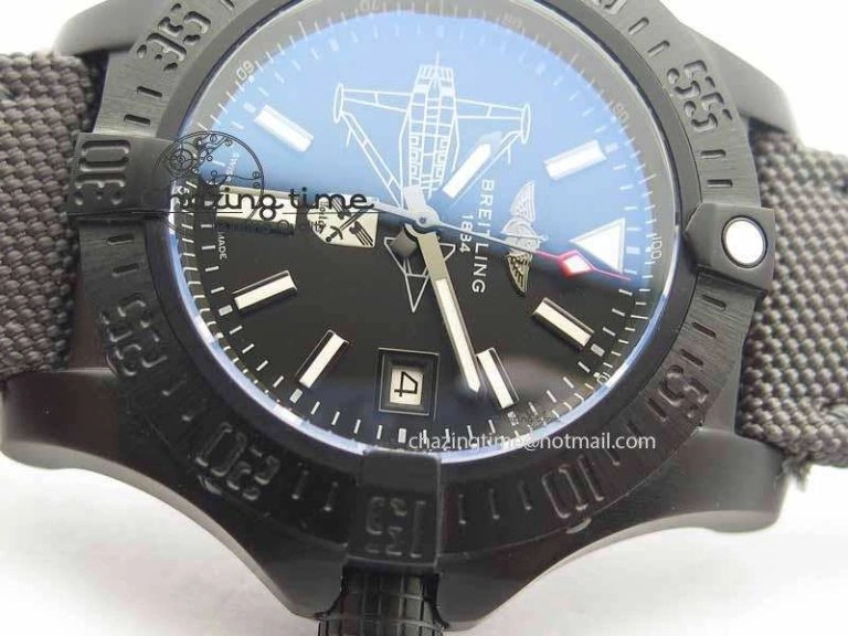 Avenger II Seawolf PVD Black Dial On Gray Nylon Strap A2836