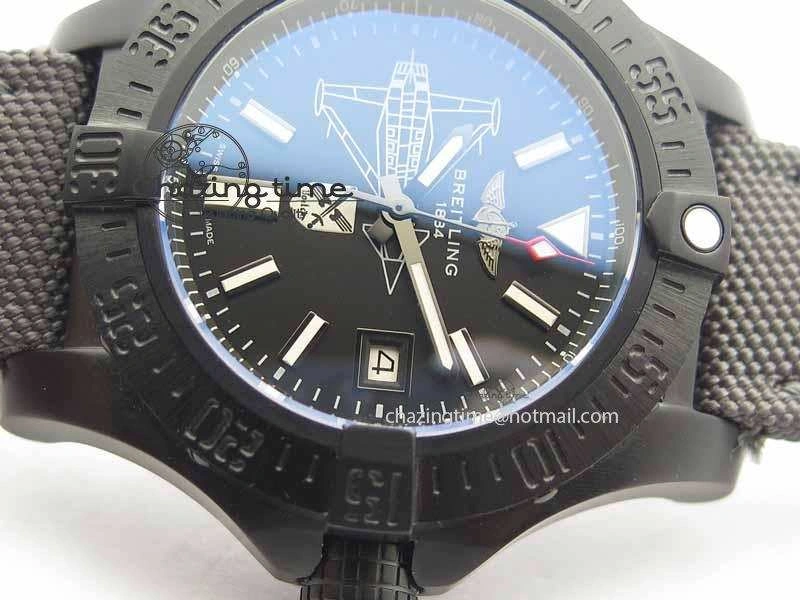 Avenger II Seawolf PVD Black Dial On Gray Nylon Strap A2836
