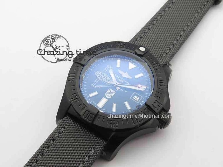Avenger II Seawolf PVD Black Dial On Gray Nylon Strap A2836