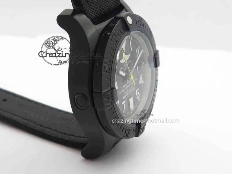 Avenger II Seawolf PVD Black Dial Yellow Markers On Black Nylon Strap A2836