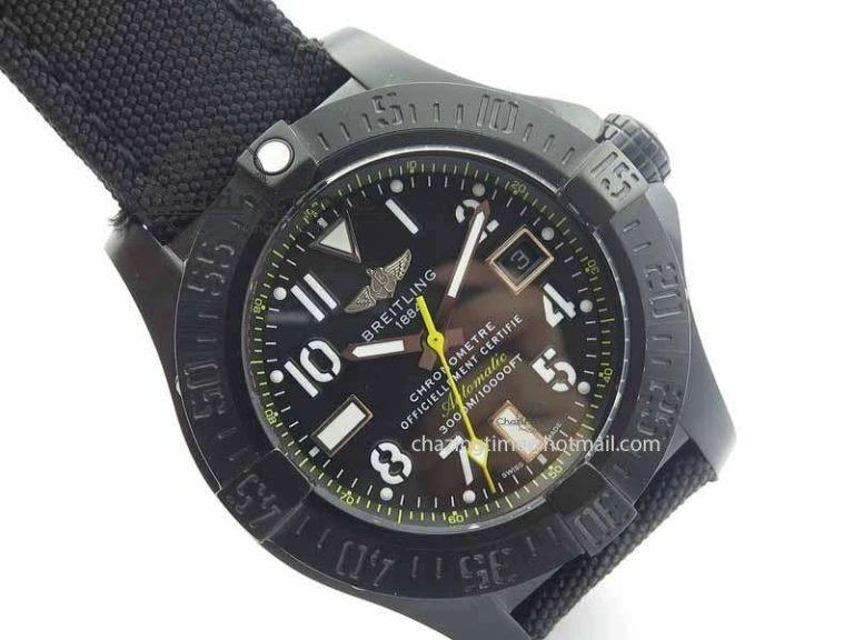 Avenger II Seawolf PVD Black Dial Yellow Markers On Black Nylon Strap A2836