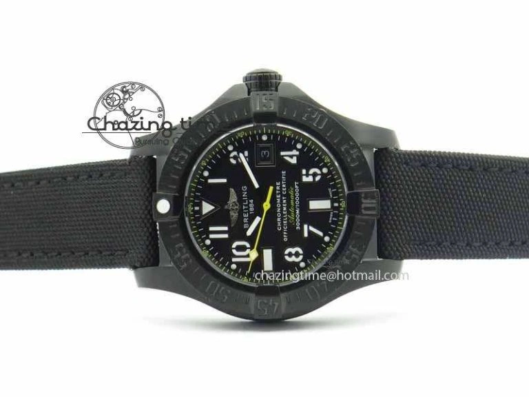 Avenger II Seawolf PVD Black Dial Yellow Markers On Black Nylon Strap A2836
