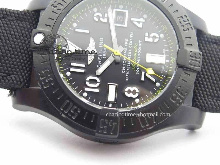 Avenger II Seawolf PVD Black Dial Yellow Markers On Black Nylon Strap A2836