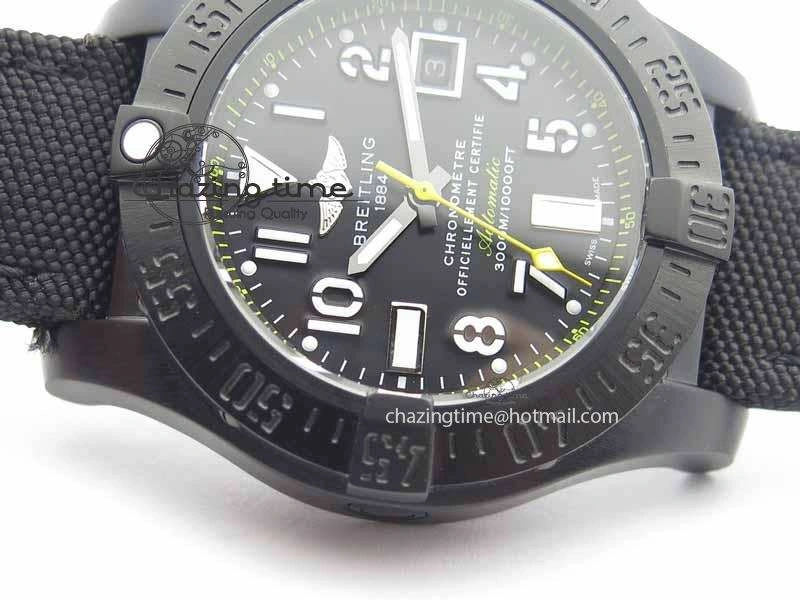 Avenger II Seawolf PVD Black Dial Yellow Markers On Black Nylon Strap A2836
