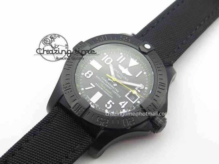 Avenger II Seawolf PVD Black Dial Yellow Markers On Black Nylon Strap A2836