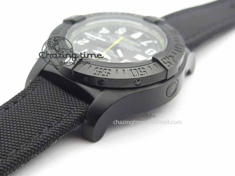 Avenger II Seawolf PVD Black Dial Yellow Markers On Black Nylon Strap A2836