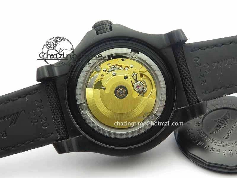 Avenger II Seawolf PVD Black Dial Yellow Markers On Black Nylon Strap A2836