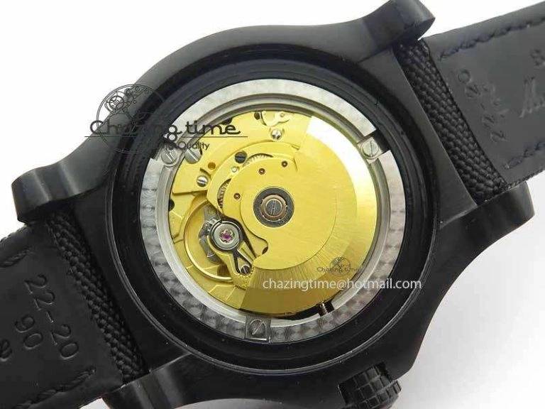 Avenger II Seawolf PVD Black Dial Yellow Markers On Black Nylon Strap A2836