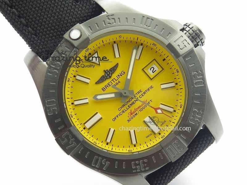 Avenger II Seawolf PVD GF 1:1 Best Edition Yellow Dial On Black Nylon Strap A2824