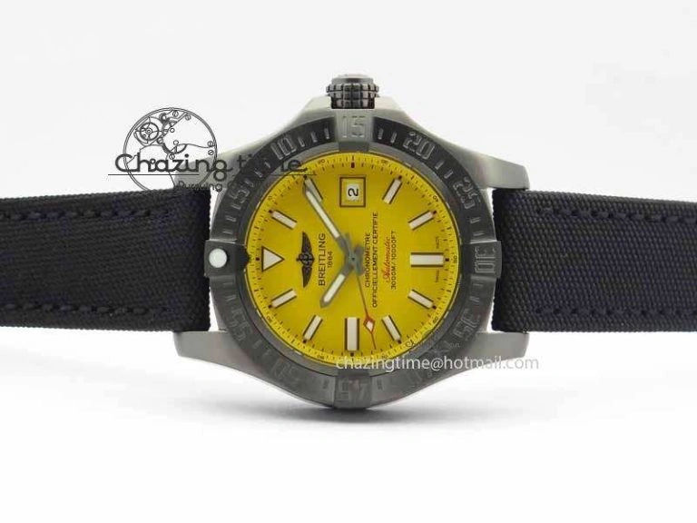 Avenger II Seawolf PVD GF 1:1 Best Edition Yellow Dial On Black Nylon Strap A2824
