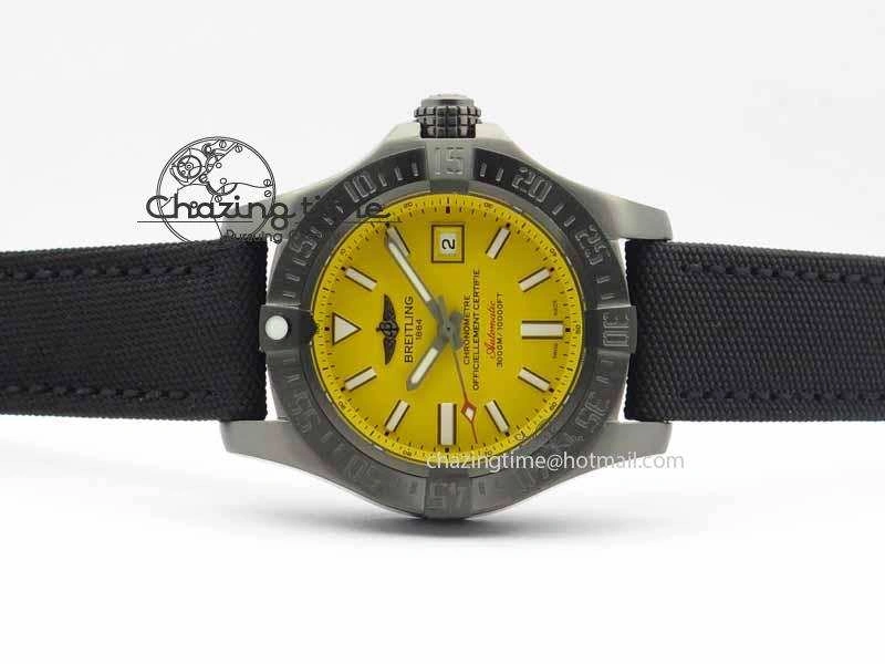 Avenger II Seawolf PVD GF 1:1 Best Edition Yellow Dial On Black Nylon Strap A2824