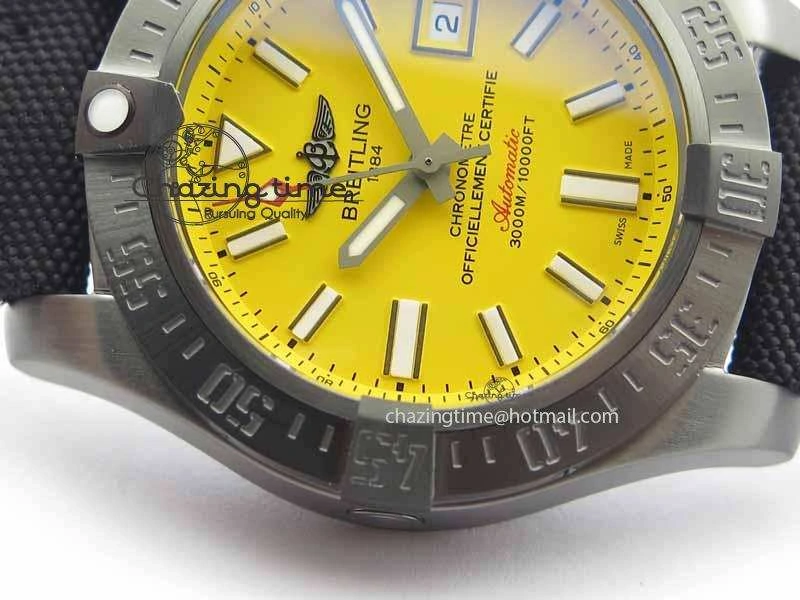 Avenger II Seawolf PVD GF 1:1 Best Edition Yellow Dial On Black Nylon Strap A2824