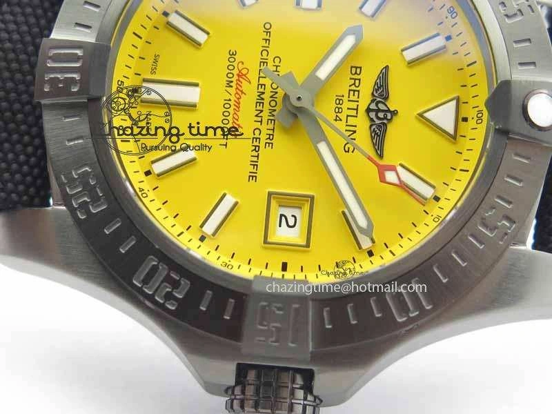 Avenger II Seawolf PVD GF 1:1 Best Edition Yellow Dial On Black Nylon Strap A2824