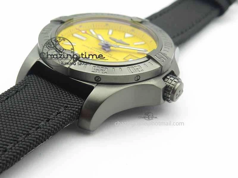 Avenger II Seawolf PVD GF 1:1 Best Edition Yellow Dial On Black Nylon Strap A2824