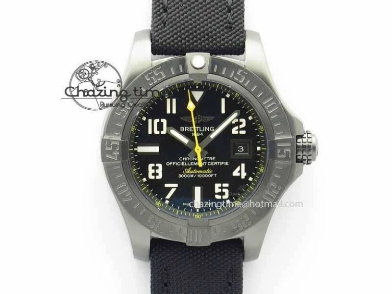 Avenger II Seawolf PVD HK Limited Edition GF 1:1 Best Edition Black Dial On Black Nylon Strap A2824
