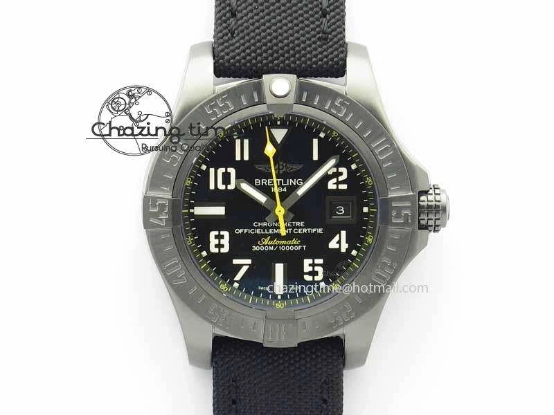 Avenger II Seawolf PVD HK Limited Edition GF 1:1 Best Edition Black Dial On Black Nylon Strap A2824